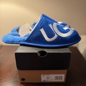 UGG Royal Blue Logo Slip-On Slippers